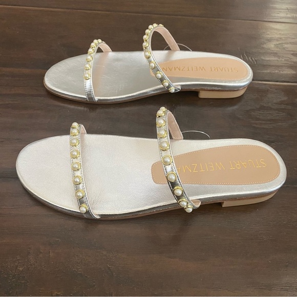New with box Stuart Weitzman strap flat sandals women’s size 8 B - Picture 1 of 8